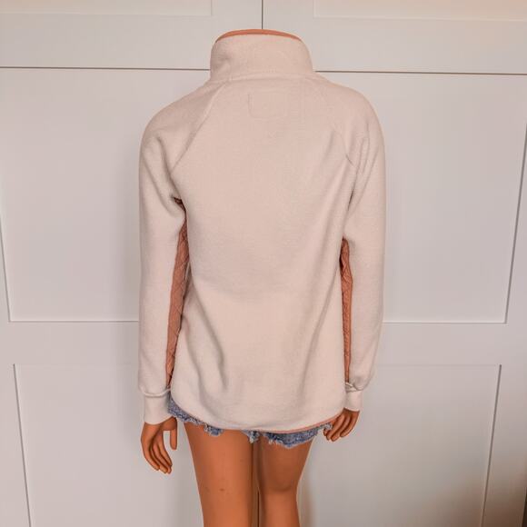 Abercrombie & Fitch Pink/White Quilted Snap Front Sherpa Fleece Pullover-Small - Picture 6 of 8